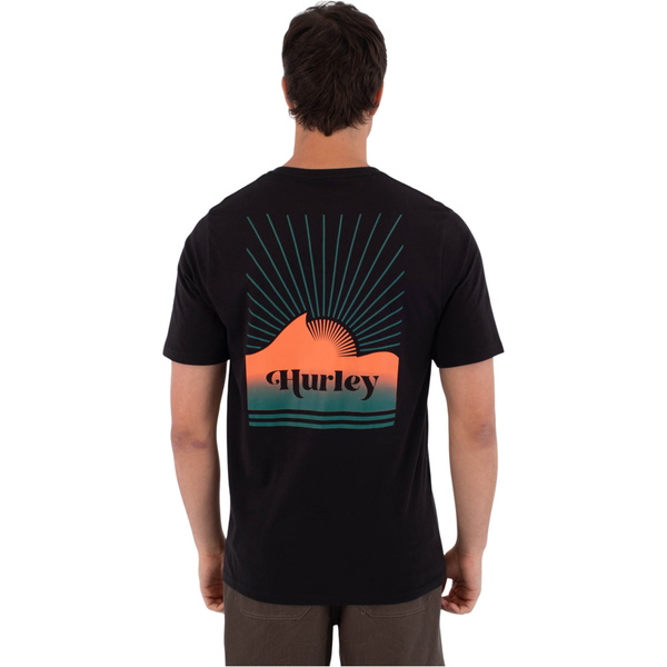 2026 Hurley Mens Printing Press Surfwar T-Shirt MTSEUED0020 - Black